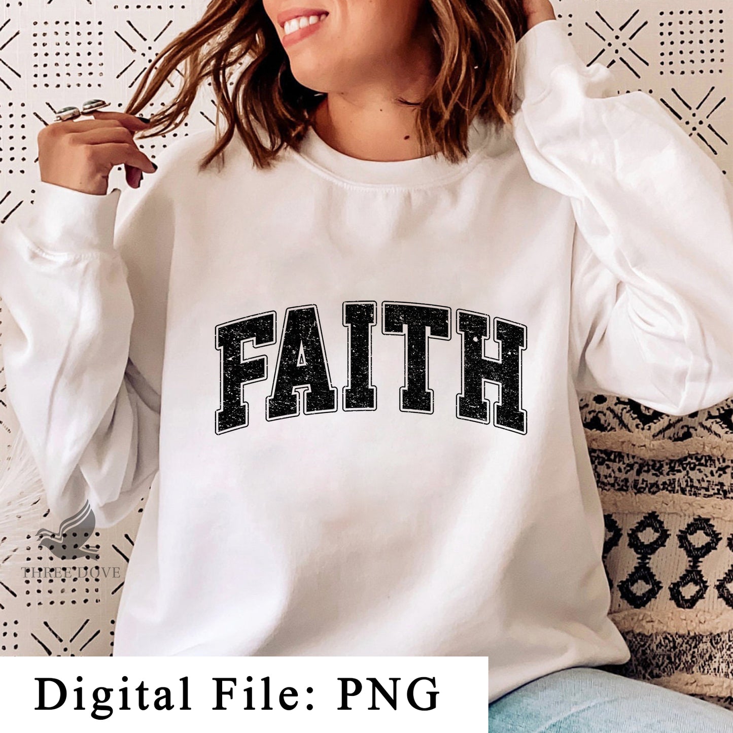 retro faith varsity sublimation png