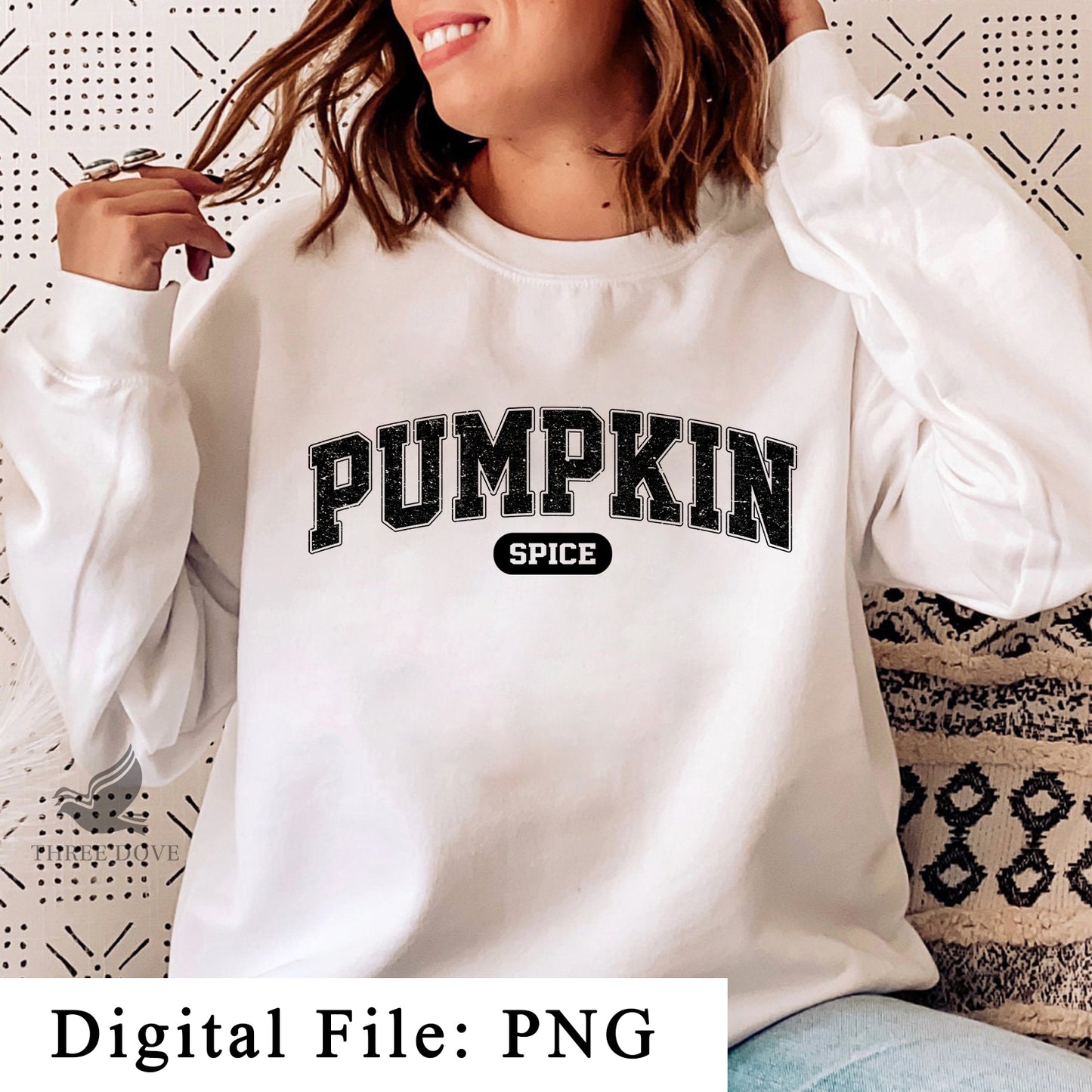 retro pumpkin spice varsity sublimation png