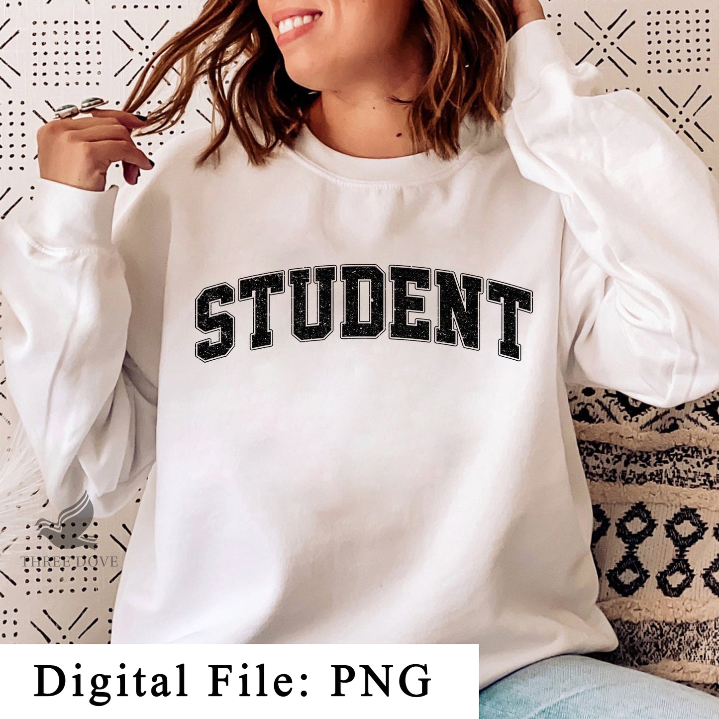 retro student varsity sublimation png