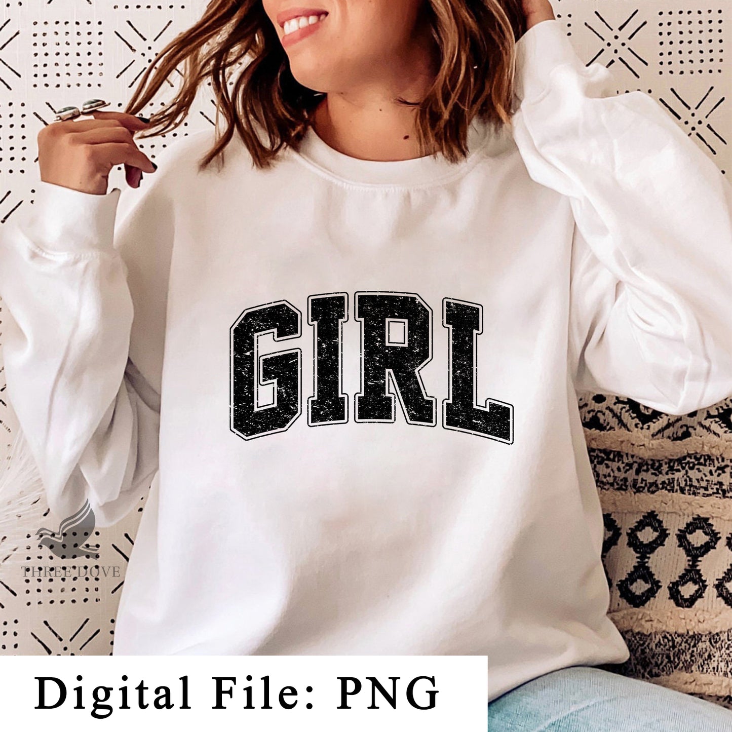 retro girl varsity sublimation png