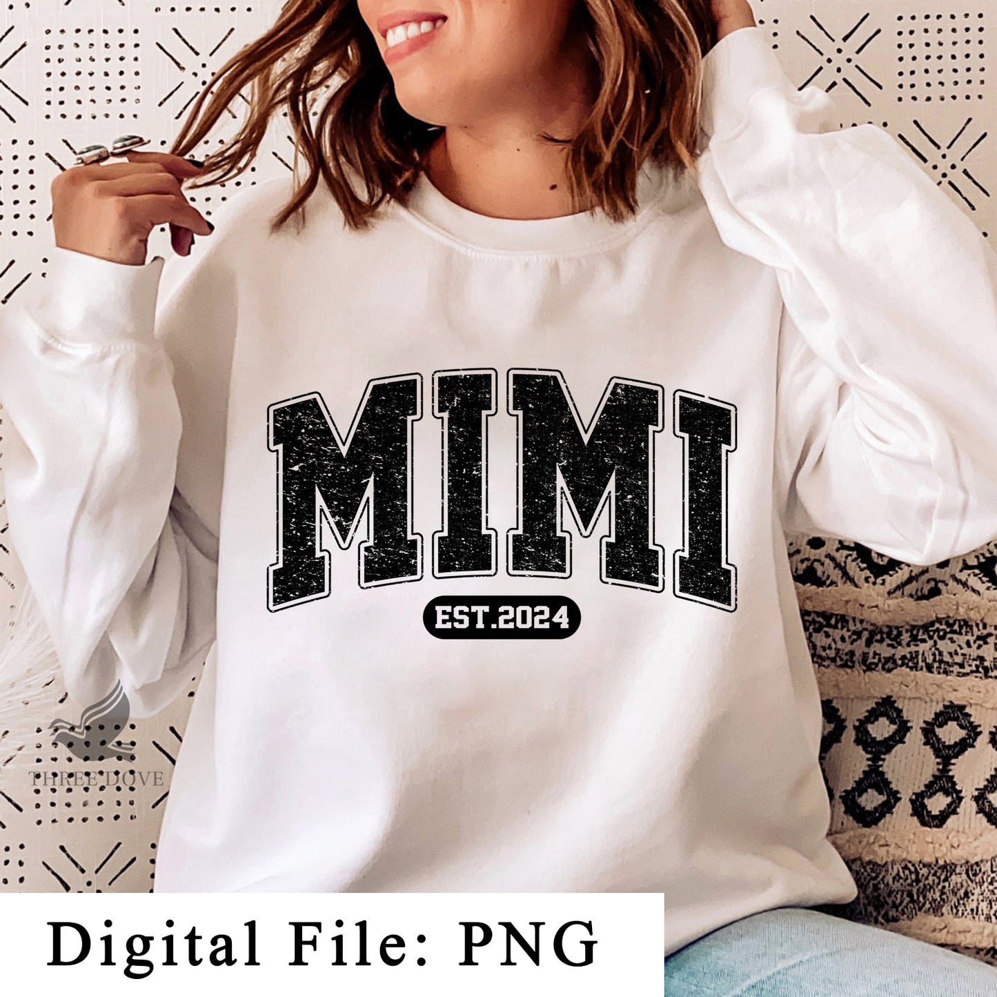 retro mimi est.2024 varsity sublimation png