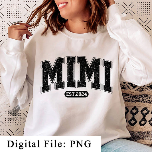 Retro Mimi Est.2024 Varsity Sublimation PNG