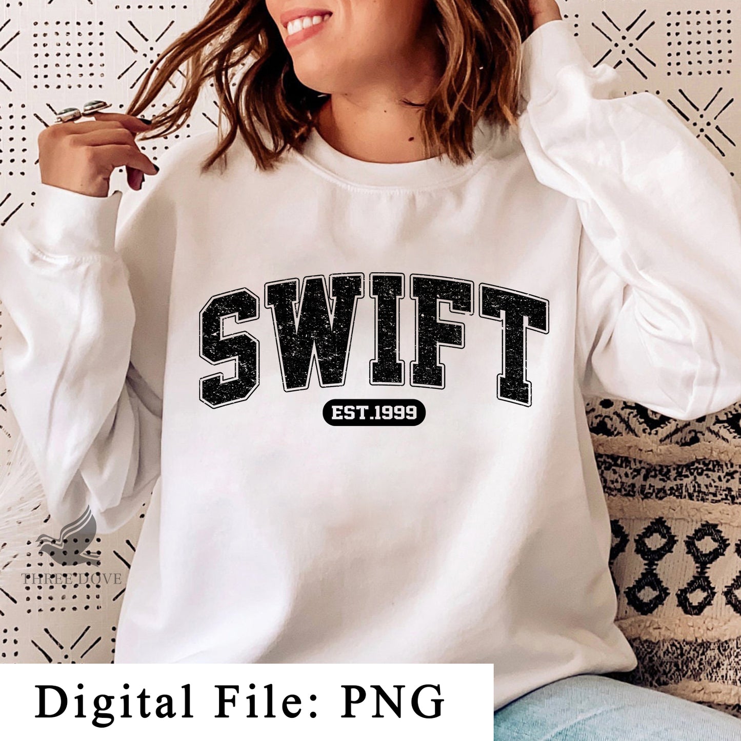 retro swift est.1999 varsity sublimation png