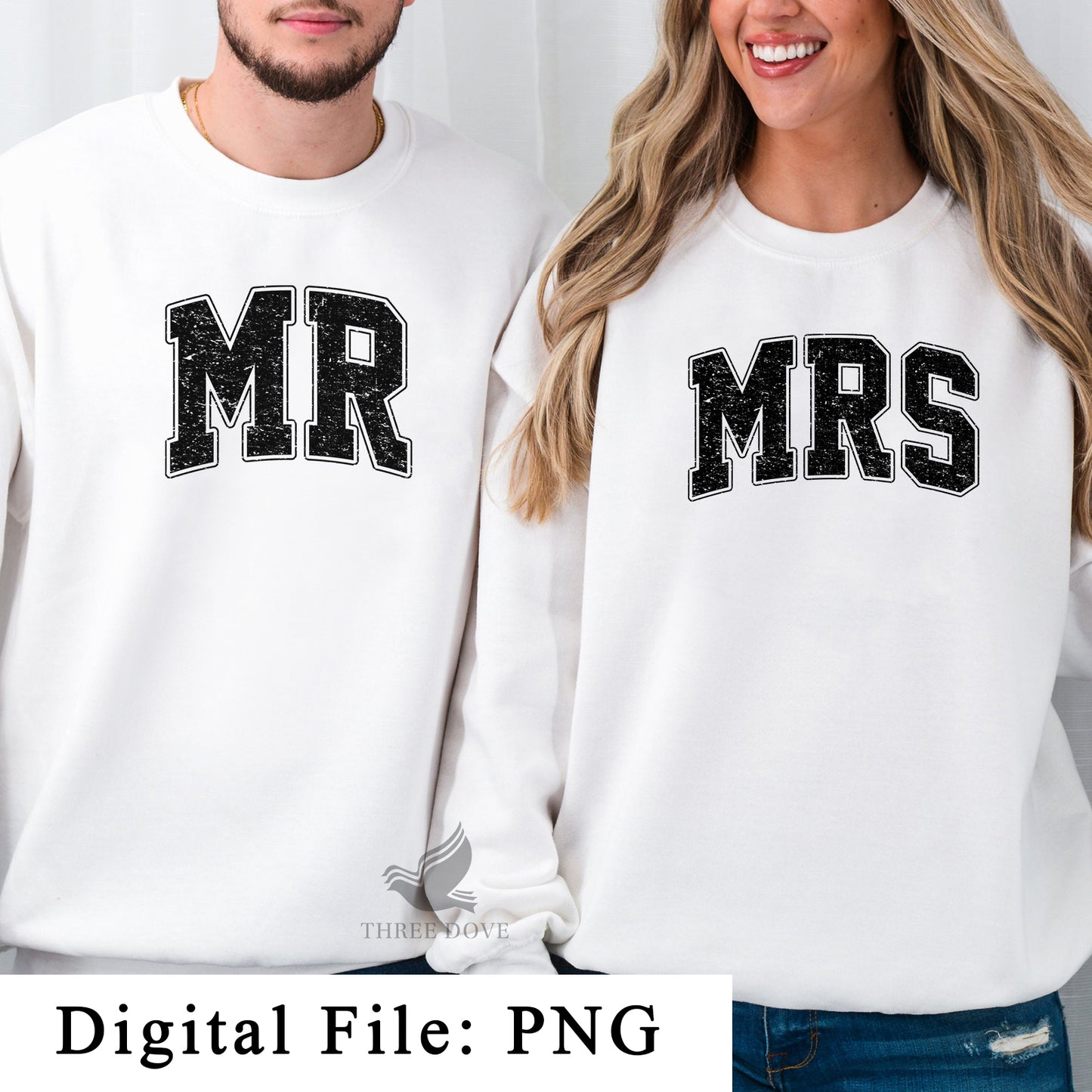 retro mr & mrs varsity sublimation png