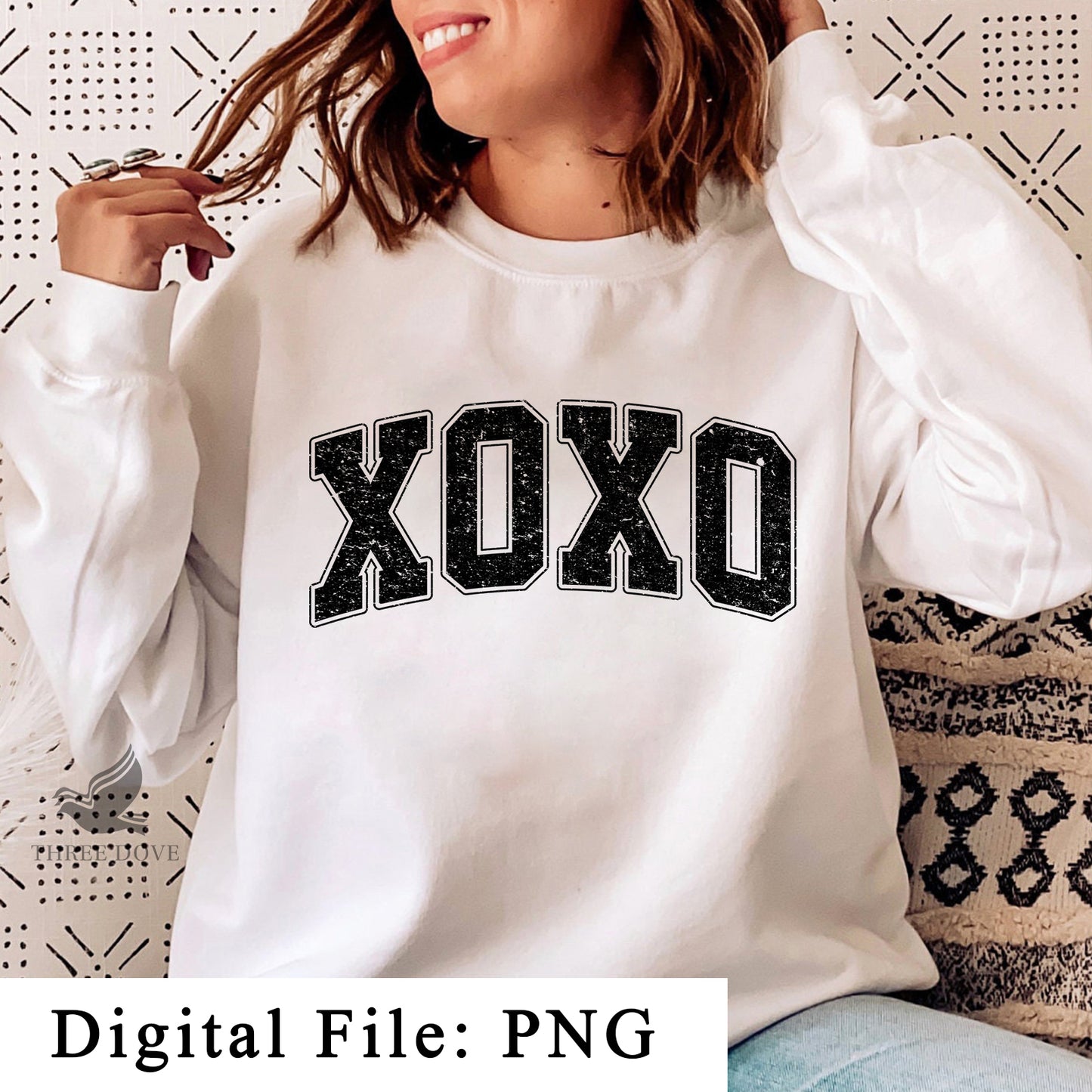 retro xoxo varsity sublimation png