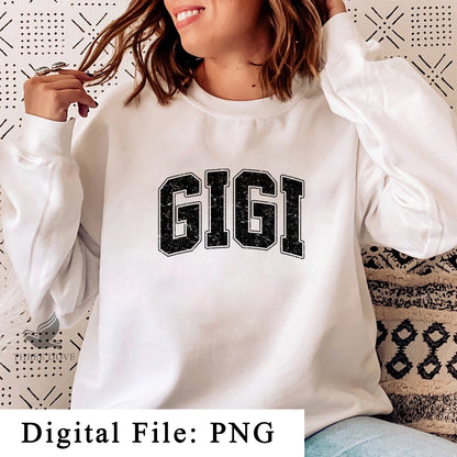 Retro Gigi Varsity Sublimation PNG