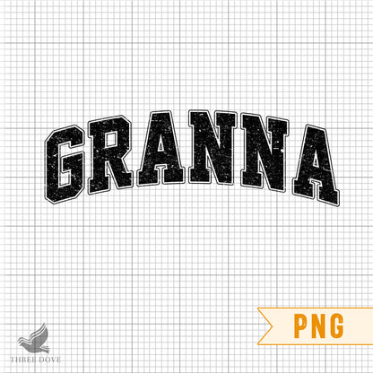 Retro Granna Varsity Sublimation PNG