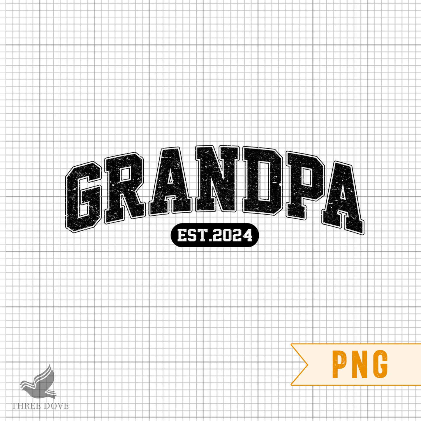 retro grandpa est.2024 varsity sublimation png