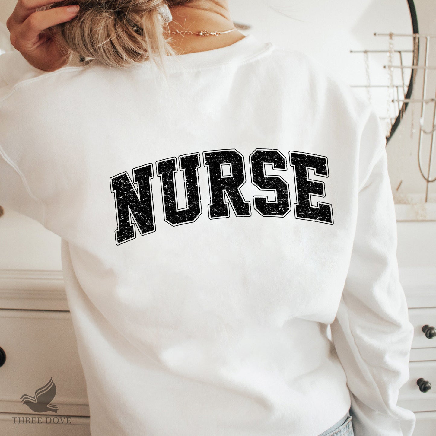 retro nurse varsity sublimation png