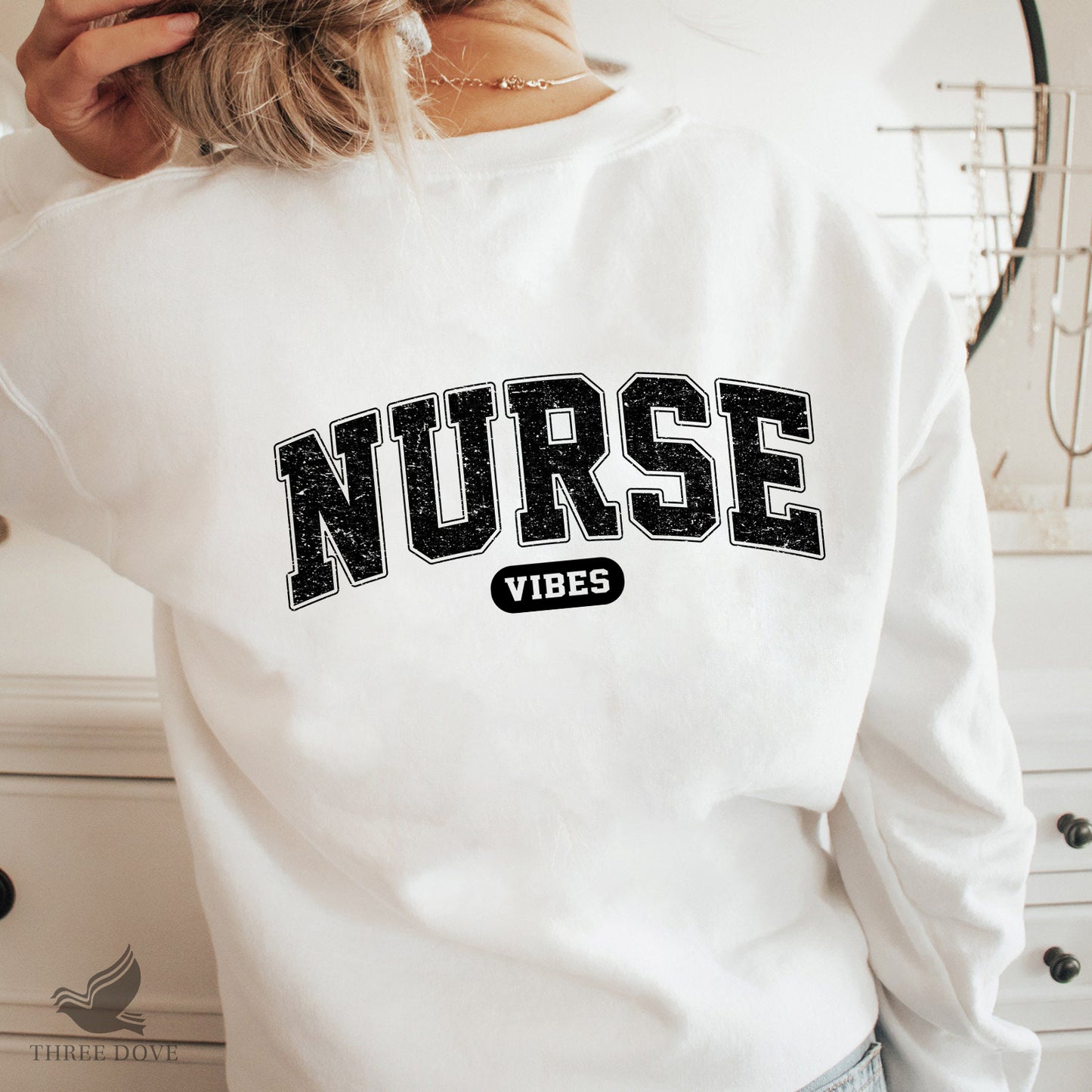 nurse vibes varsity sublimation png