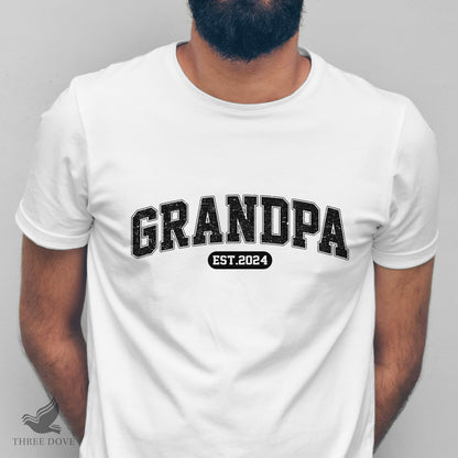 Retro Grandpa Est.2024 Varsity Sublimation PNG