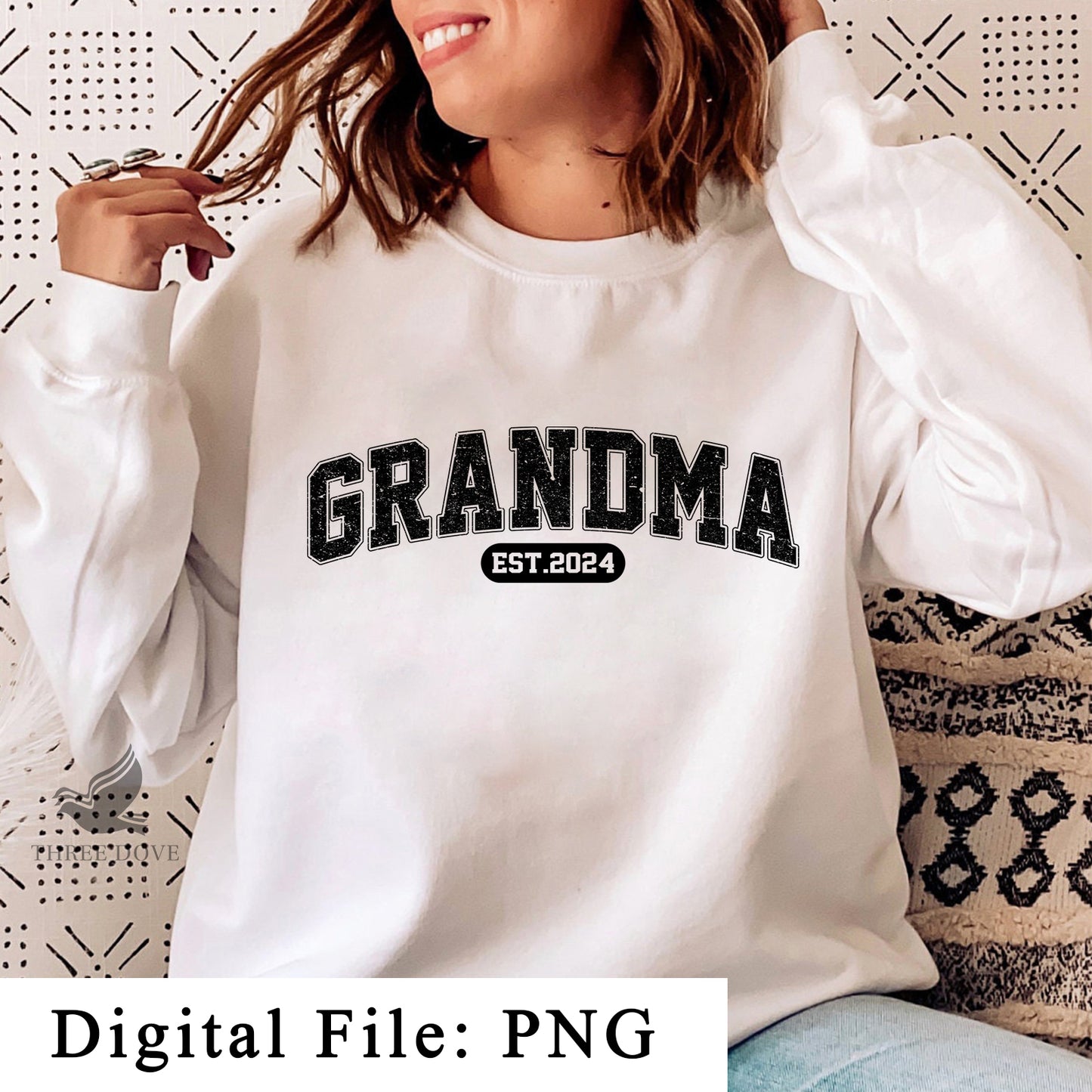 retro grandma est.2024 varsity sublimation png