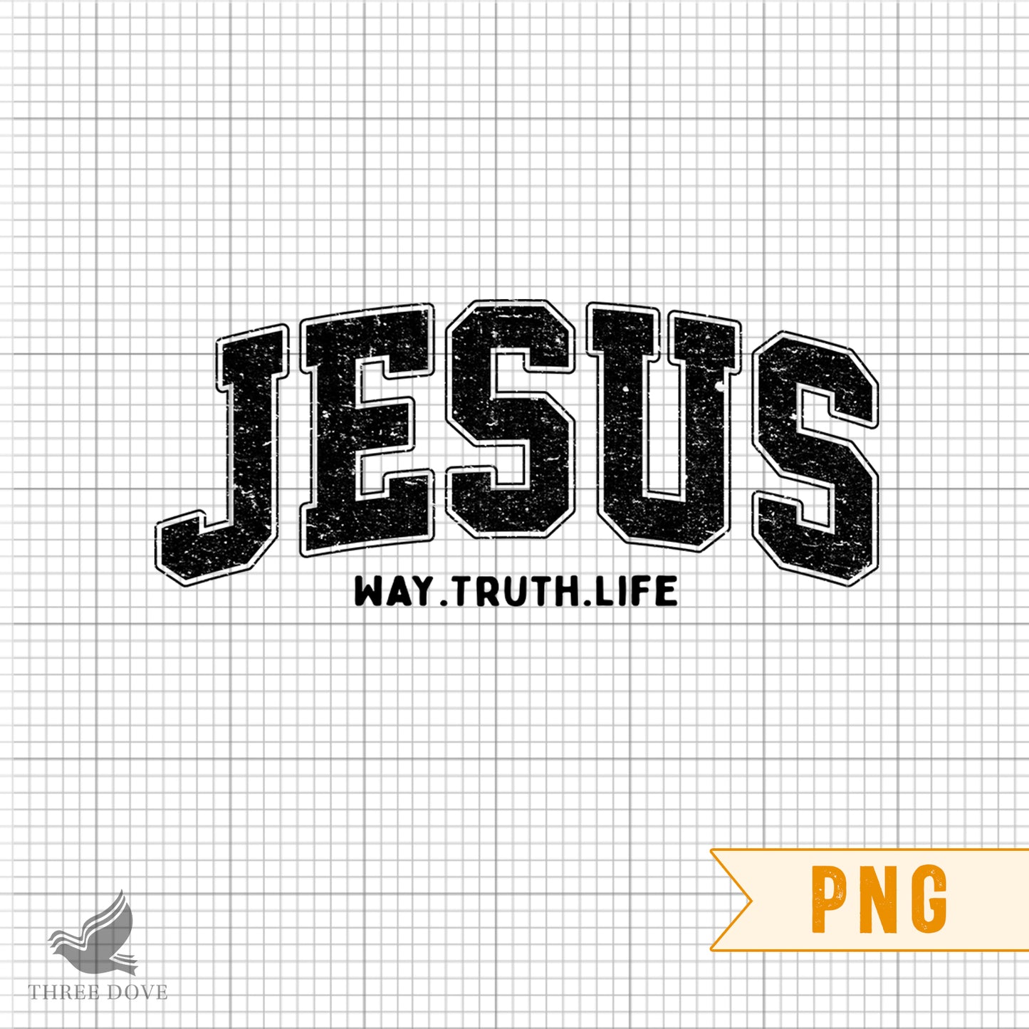 retro jesus way.truth.life varsity sublimation png