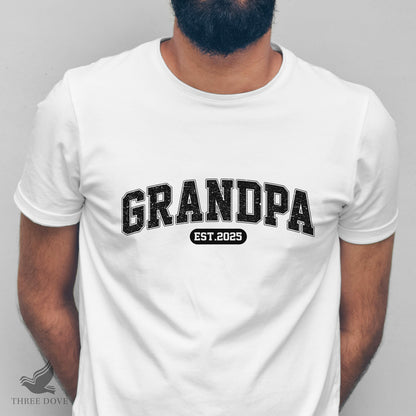 Retro Grandpa Est.2025 Varsity Sublimation PNG