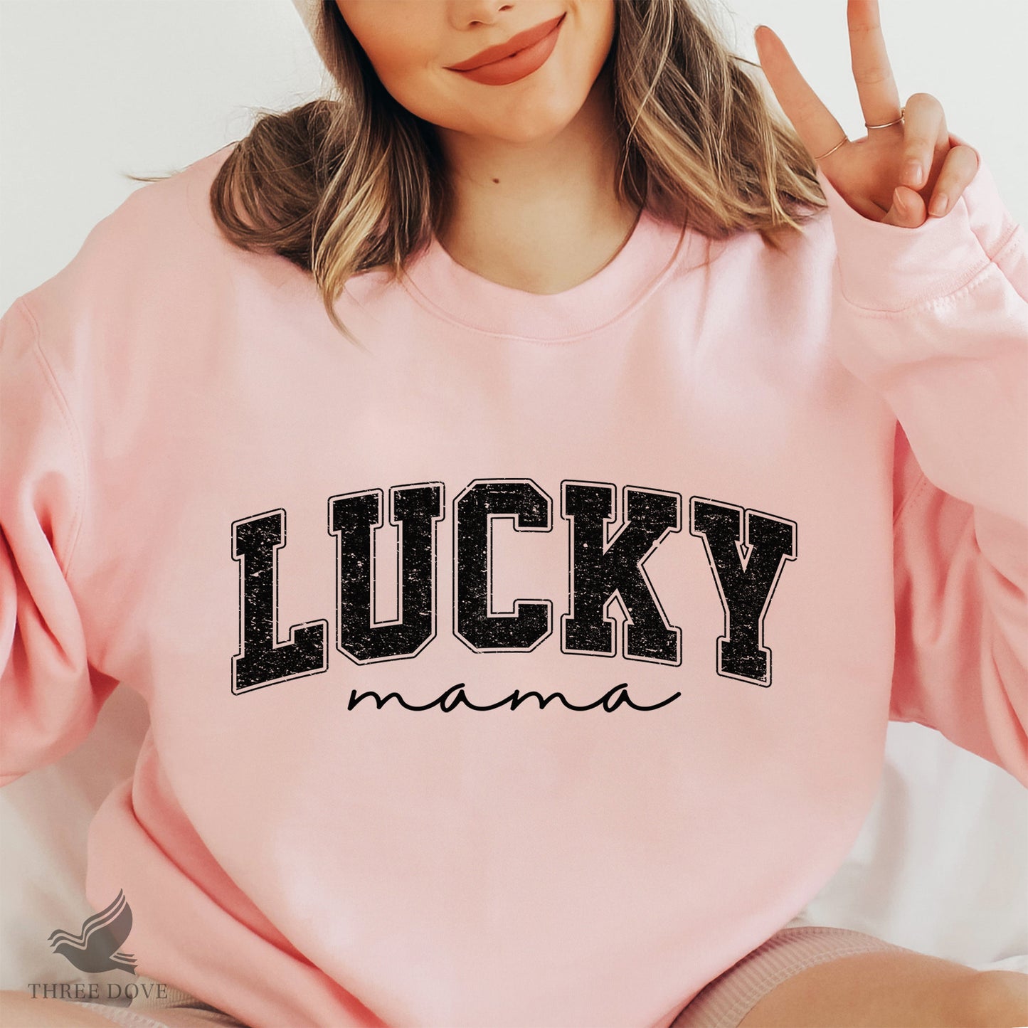 retro lucky mama varsity sublimation png