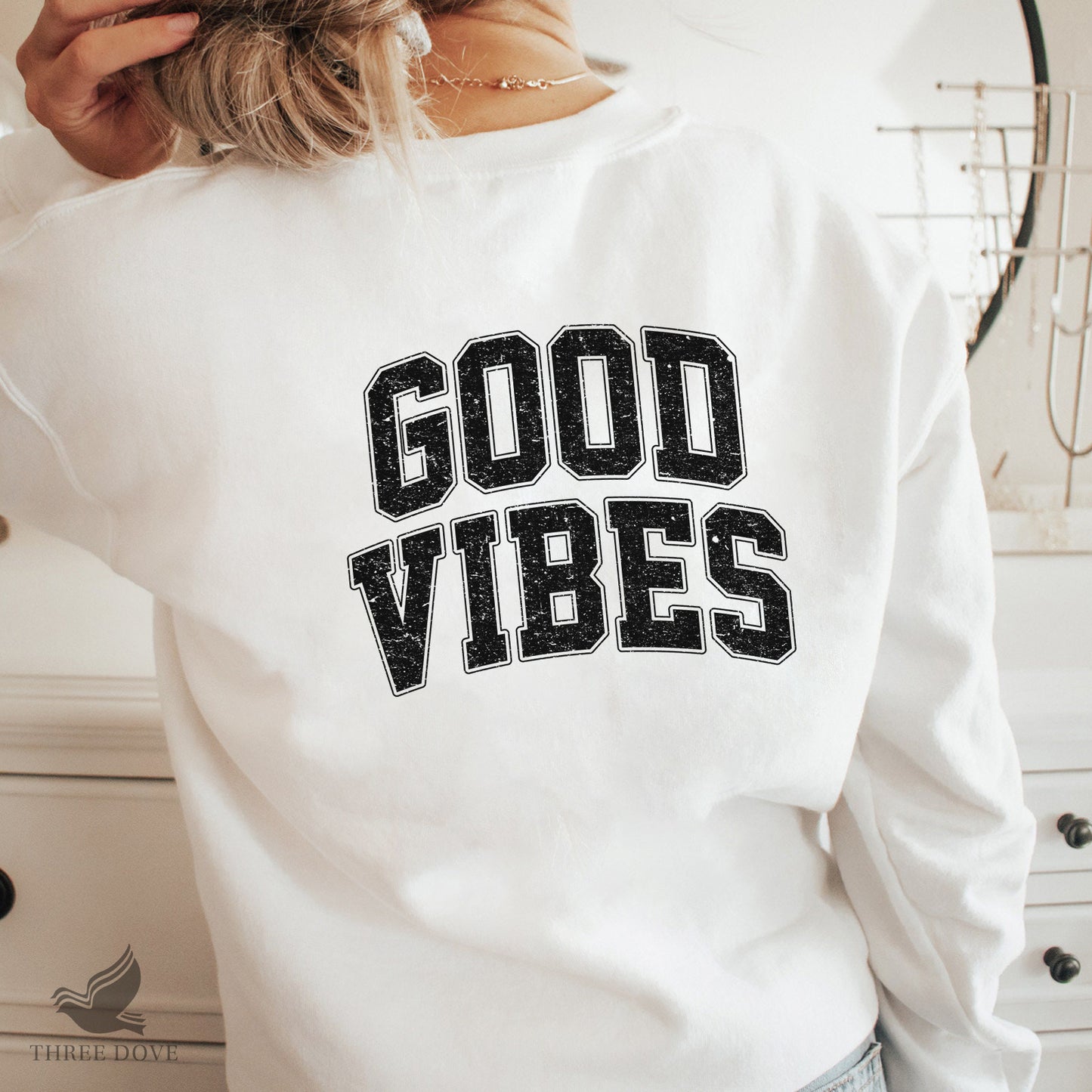 retro good vibes varsity sublimation png