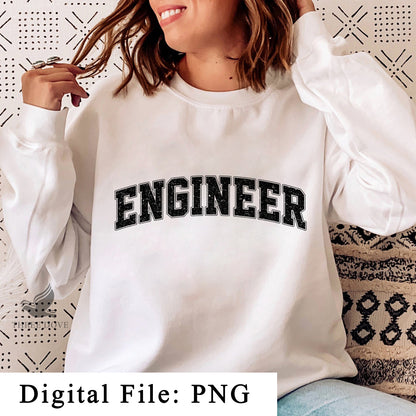 Retro Engineer Varsity Sublimation PNG