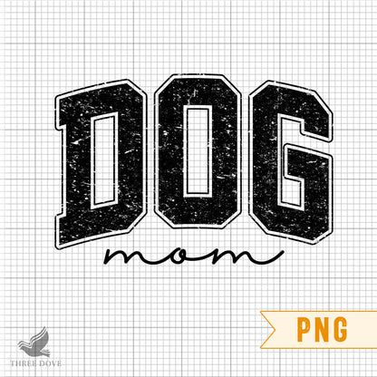 Retro Dog Mom Varsity Sublimation PNG