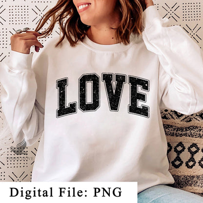 Retro Love Varsity Sublimation PNG