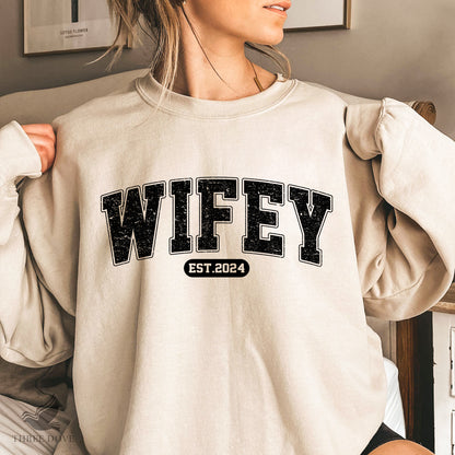 Retro Wifey Est.2024 Varsity Sublimation PNG