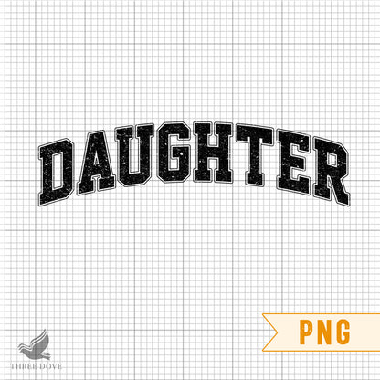 Retro Daughter Varsity Sublimation PNG