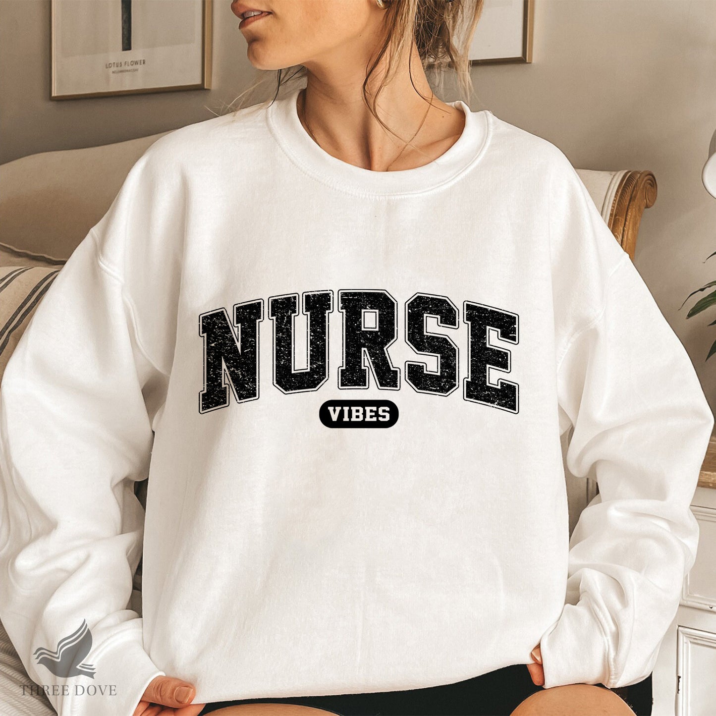 nurse vibes varsity sublimation png