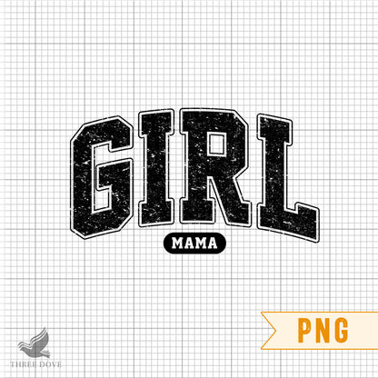 Retro Girl Mama Varsity Sublimation PNG