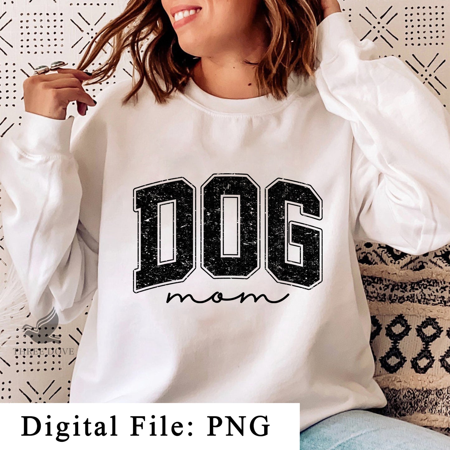 retro dog mom varsity sublimation png