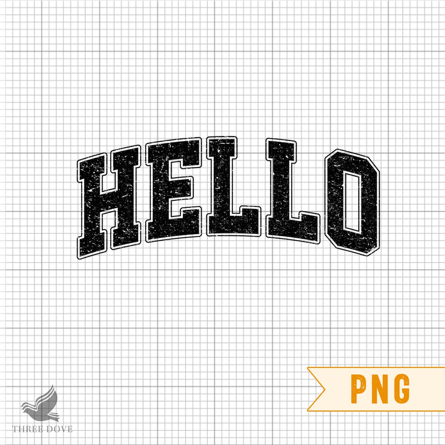 retro hello varsity sublimation png