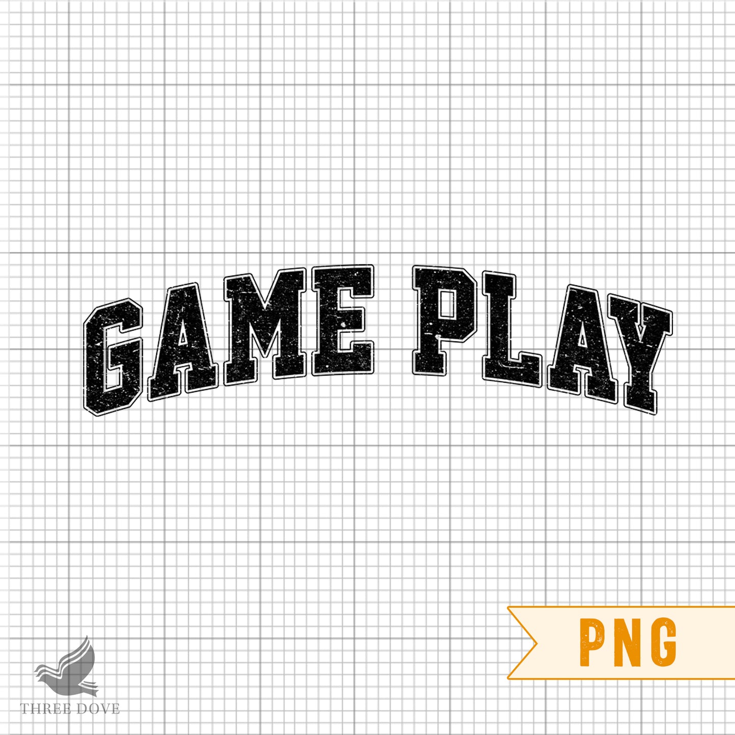 retro game play varsity sublimation png