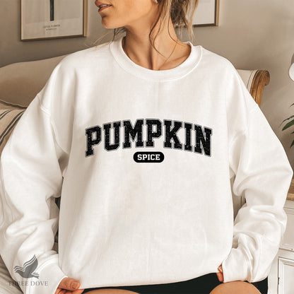 Retro Pumpkin Spice Varsity Sublimation PNG