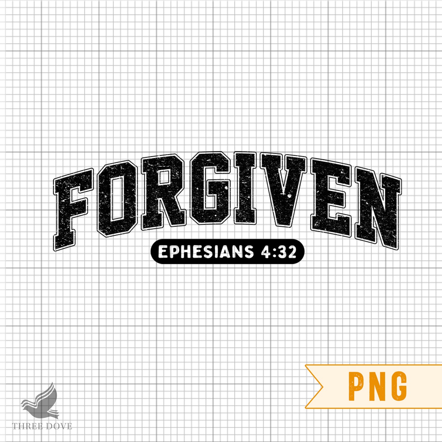 retro forgiven ephesians 4:32 varsity sublimation png