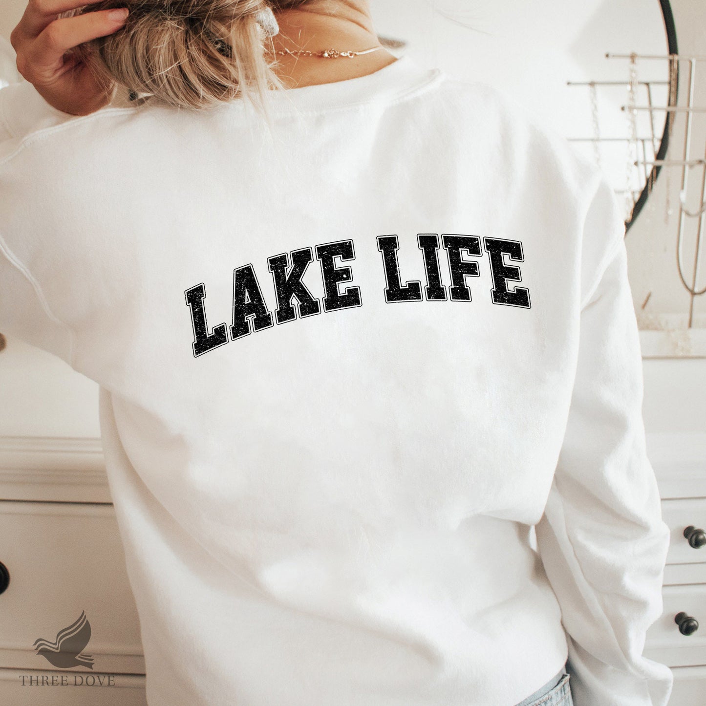 retro lake life varsity sublimation png