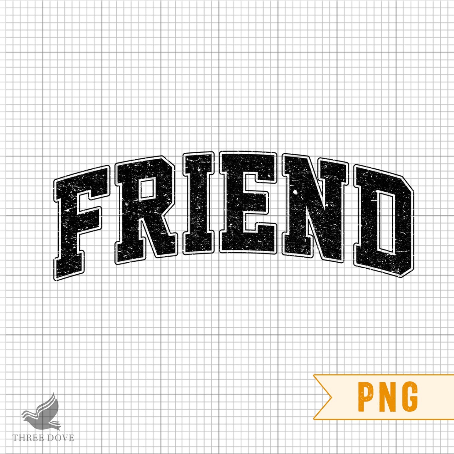 retro friend varsity sublimation png