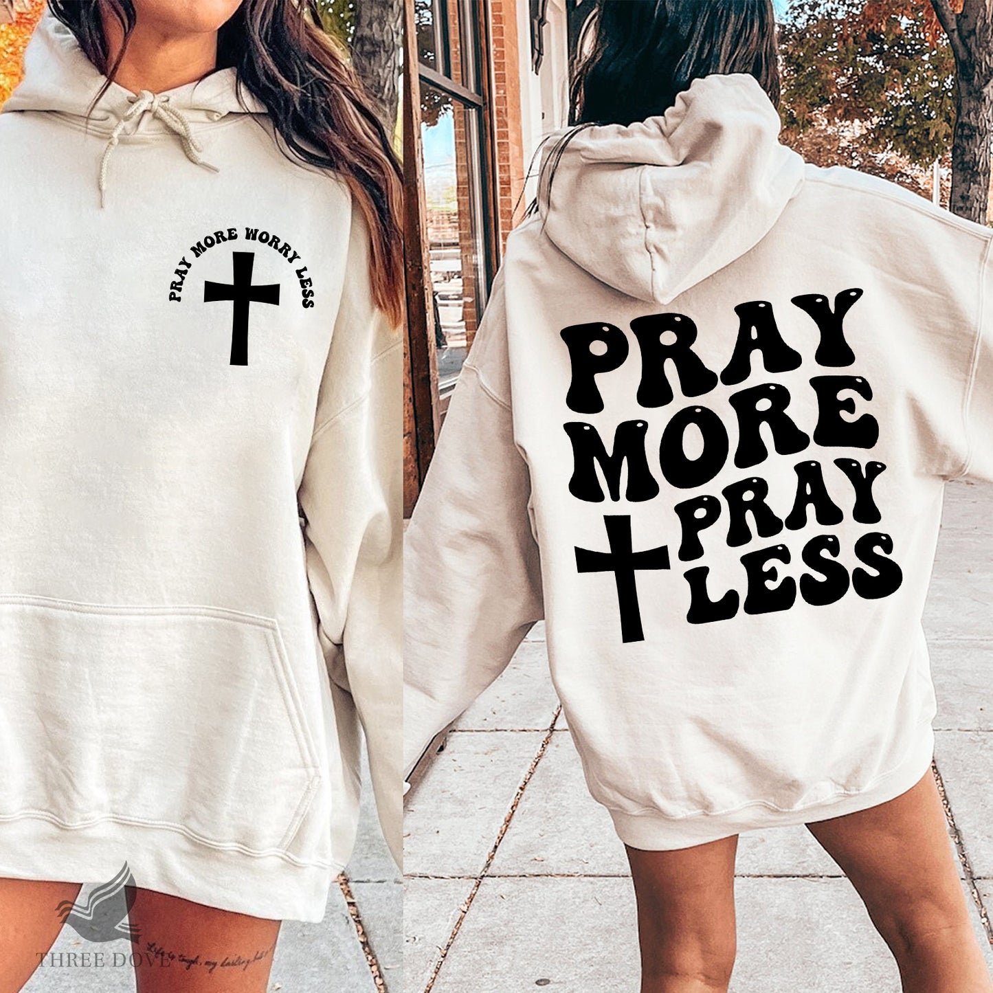 pray more worry less retro wavy svg