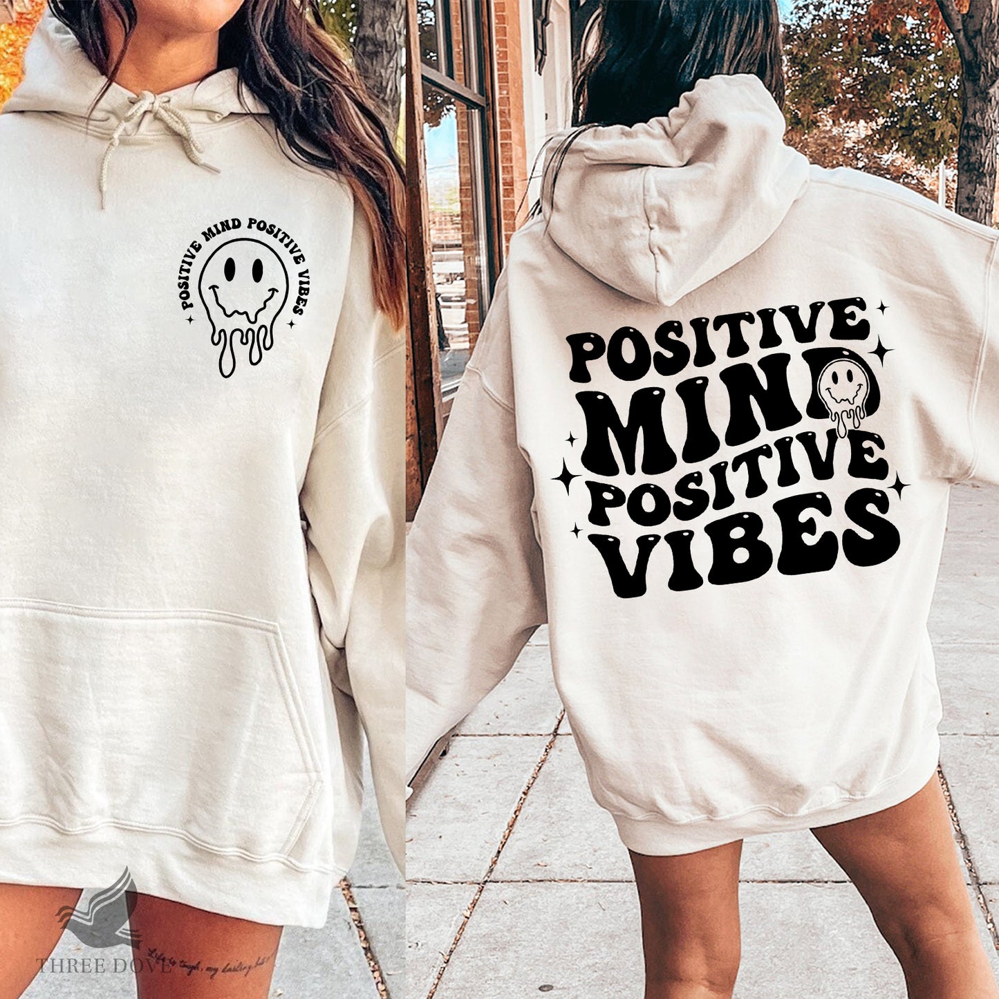 positive mind positive vibes retro wavy svg