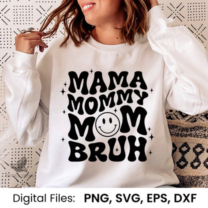 Mama Mom Mommy Bruh Retro Wavy SVG