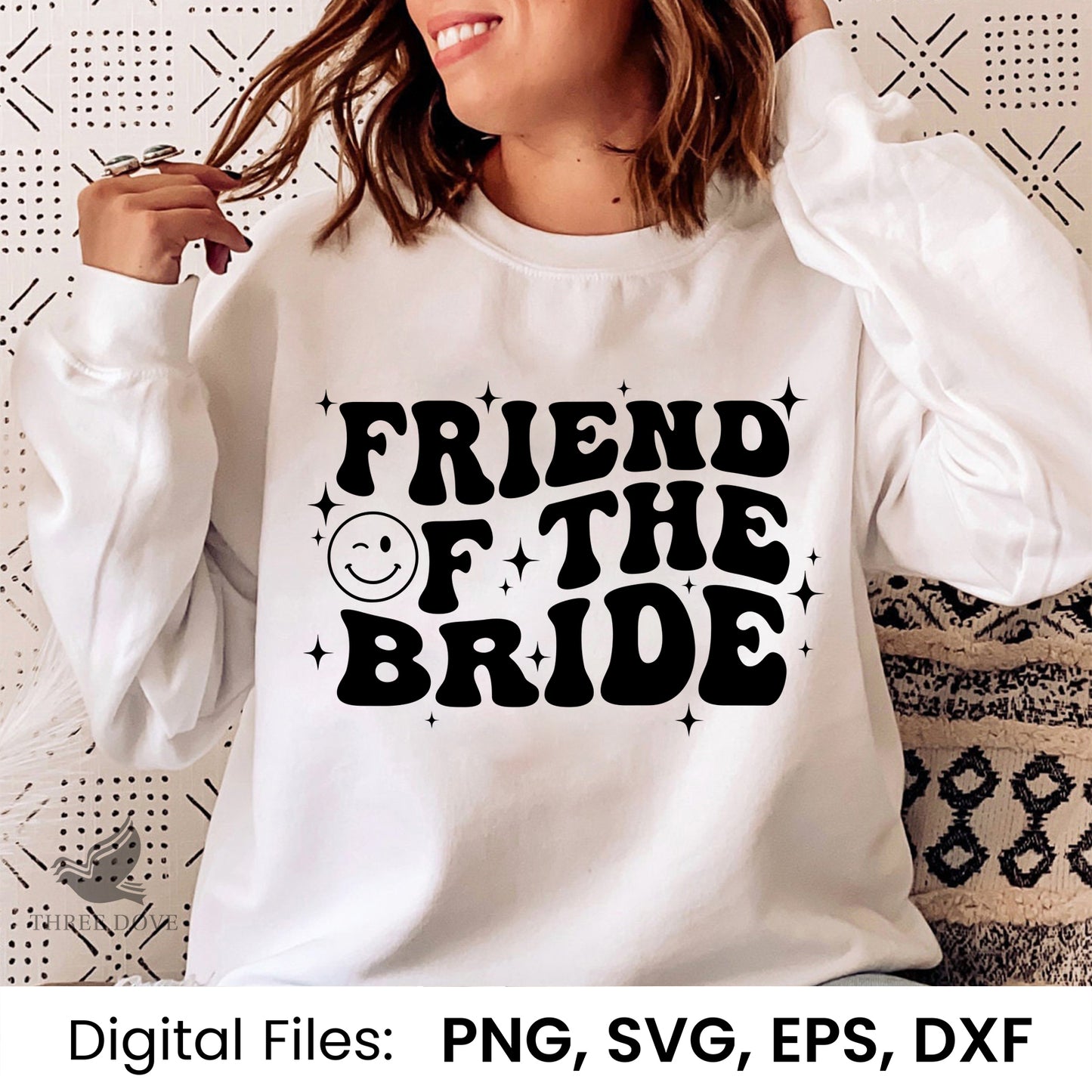 friend of the bride retro wavy svg