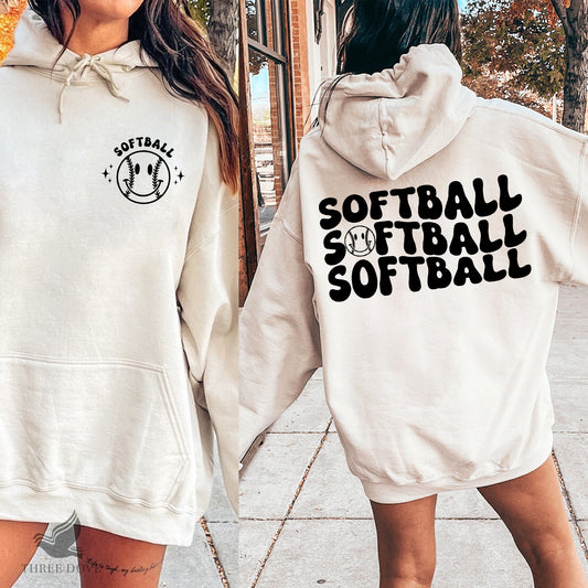 Softball Retro Wavy SVG