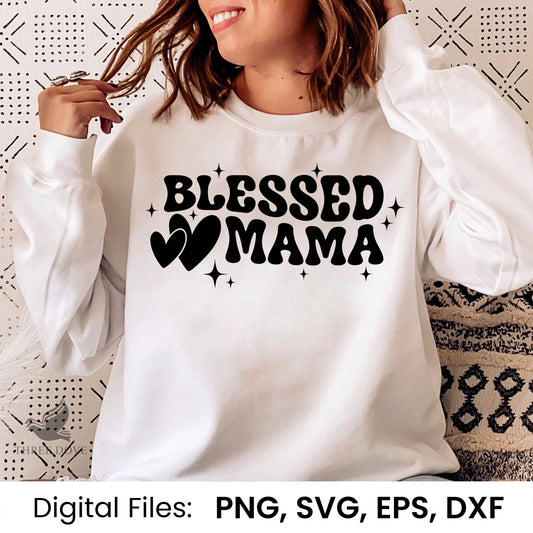 Blessed Mama Wavy SVG