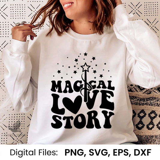 Magical Love Story Retro Wavy SVG