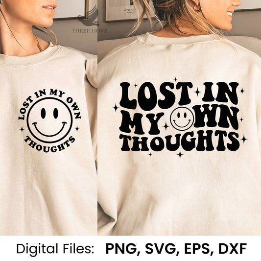 Lost in my own thoughts Retro Wavy SVG