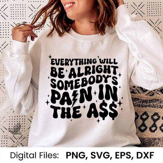 Everything will be alright Retro Wavy SVG