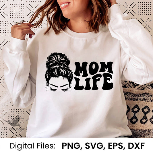 Mom Life Retro Wavy SVG