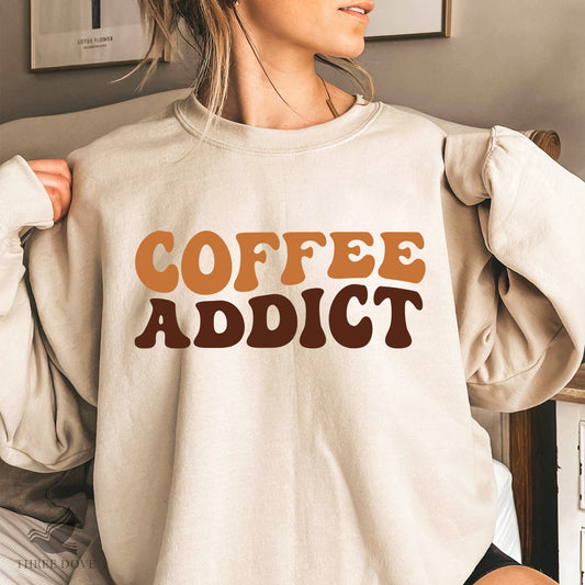 Coffee Addict Retro Wavy SVG