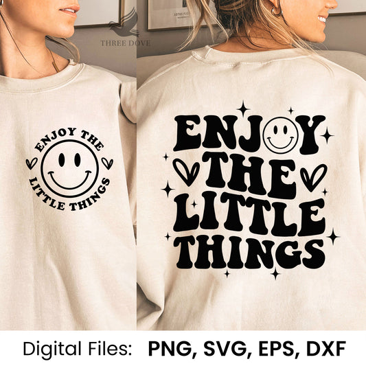 Enjoy the little things Retro Wavy SVG