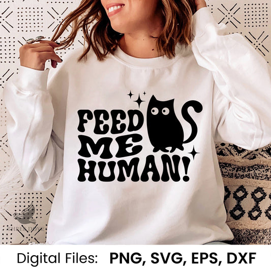 Feed me human Retro Wavy SVG