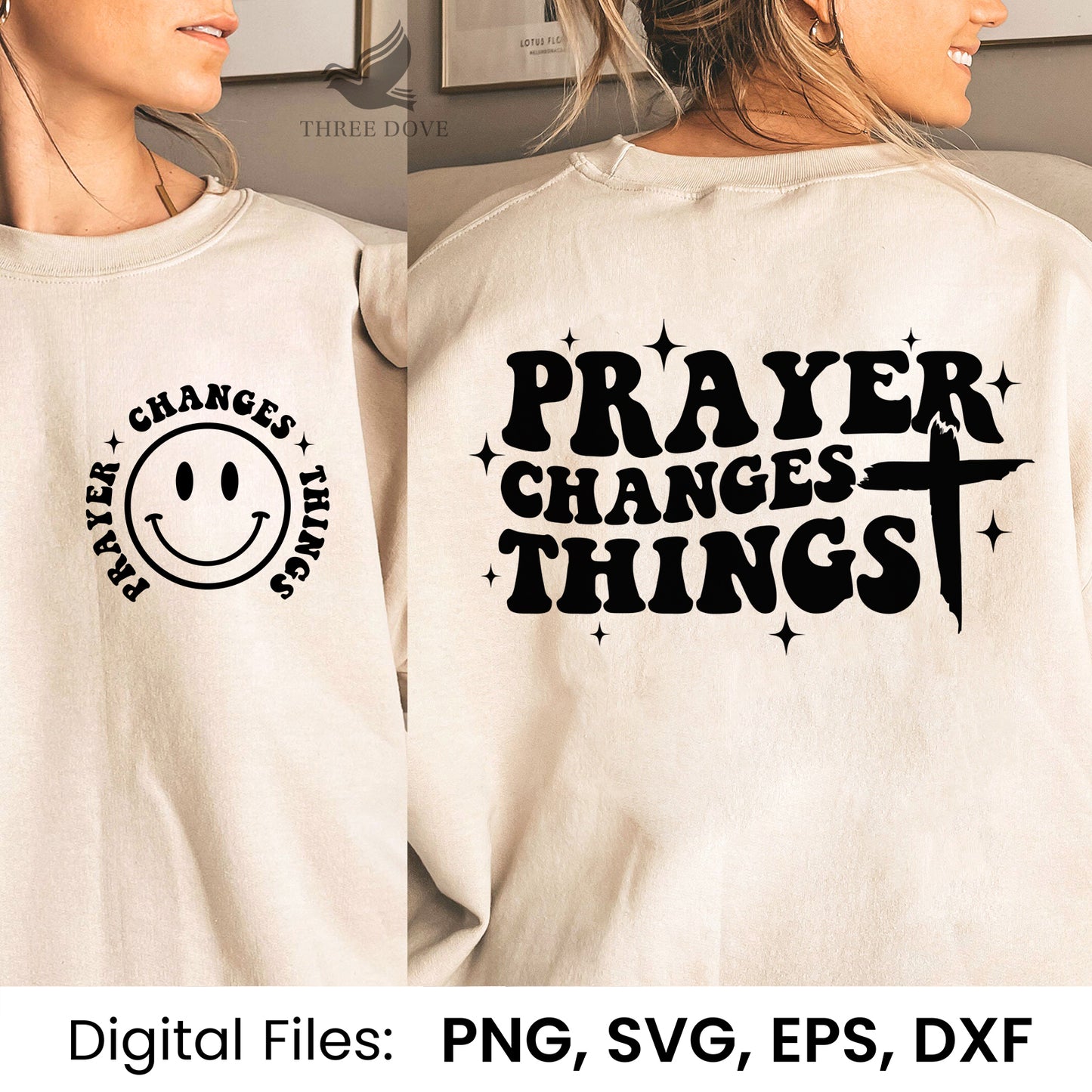 prayer changes things retro wavy svg