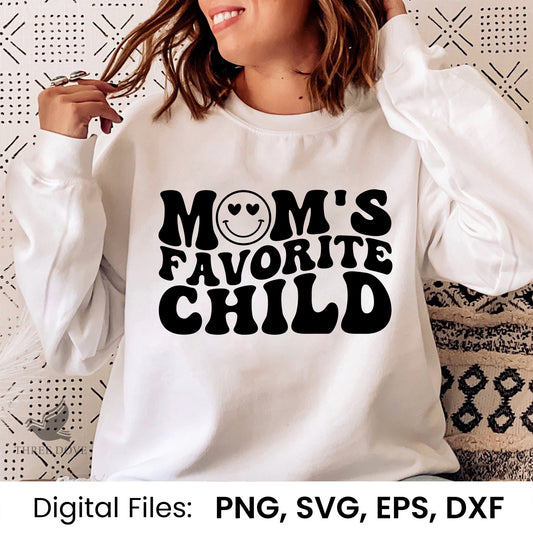 Mom's Favorite Child Retro Wavy SVG