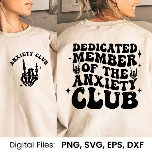 Dedicated member of the anxiety club Retro Wavy SVG